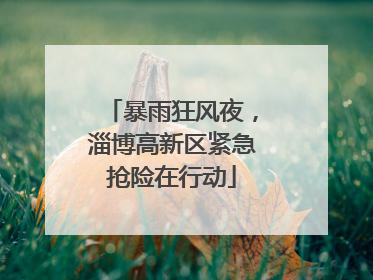 暴雨狂风夜，淄博高新区紧急抢险在行动