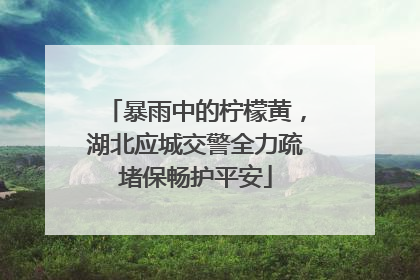 暴雨中的柠檬黄，湖北应城交警全力疏堵保畅护平安