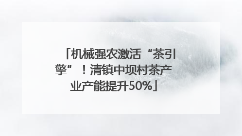 机械强农激活“茶引擎”！清镇中坝村茶产业产能提升50%