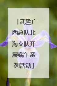 武警广西总队北海支队开展端午系列活动