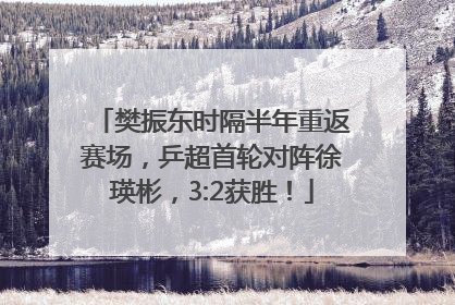 樊振东时隔半年重返赛场，乒超首轮对阵徐瑛彬，3:2获胜！