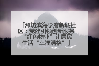 潍坊滨海学府新城社区：党建引领创新服务 “红色物业”让居民生活“幸福满格”
