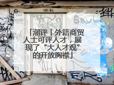 潮评丨外籍商贸人士可评人才，展现了“大人才观”的开放胸襟