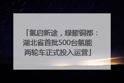 氢启新途，绿耀铜都：湖北省首批500台氢能两轮车正式投入运营