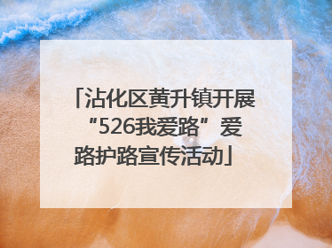 沾化区黄升镇开展“526我爱路”爱路护路宣传活动