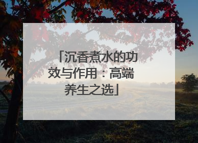 沉香煮水的功效与作用：高端养生之选