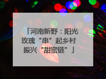 河南新野：阳光玫瑰“串”起乡村振兴“甜蜜链”
