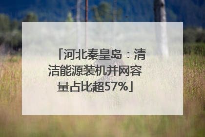 河北秦皇岛：清洁能源装机并网容量占比超57%