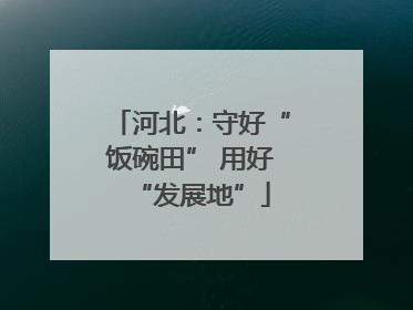 河北：守好“饭碗田” 用好“发展地”