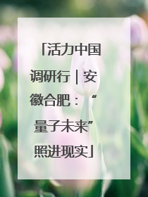 活力中国调研行｜安徽合肥：“量子未来”照进现实