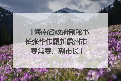 海南省政府副秘书长张华伟履新儋州市委常委、副市长