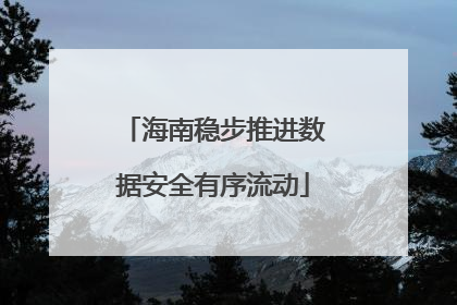 海南稳步推进数据安全有序流动