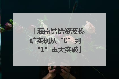 海南锆铪资源找矿实现从“0”到“1”重大突破