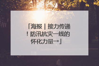 海报｜接力传递！防汛抗灾一线的怀化力量→