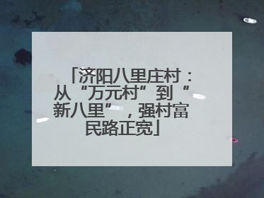 济阳八里庄村：从“万元村”到“新八里”，强村富民路正宽
