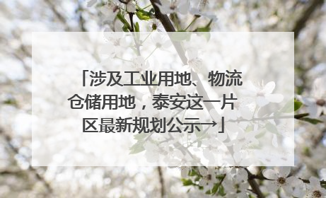 涉及工业用地、物流仓储用地，泰安这一片区最新规划公示→