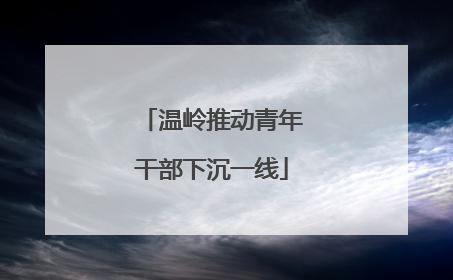温岭推动青年干部下沉一线
