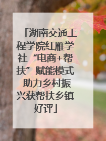 湖南交通工程学院红雁学社“电商+帮扶”赋能模式 助力乡村振兴获帮扶乡镇好评