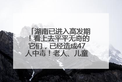 湖南已进入高发期！看上去平平无奇的它们，已经造成47人中毒！老人、儿童是高发人群
