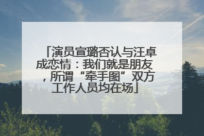 演员宣璐否认与汪卓成恋情：我们就是朋友，所谓“牵手图”双方工作人员均在场
