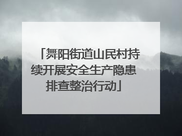 舞阳街道山民村持续开展安全生产隐患排查整治行动