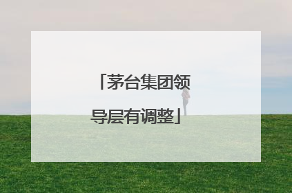 茅台集团领导层有调整