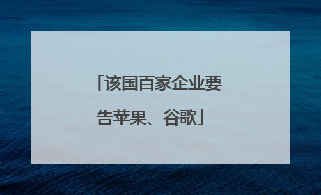 该国百家企业要告苹果、谷歌