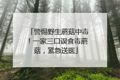 警惕野生蘑菇中毒！一家三口误食毒蘑菇，紧急送医