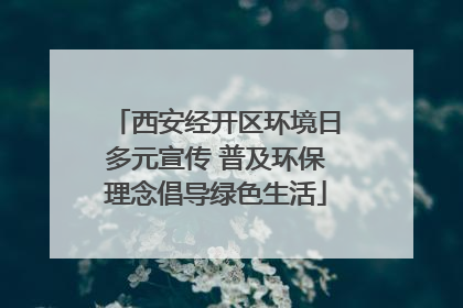 西安经开区环境日多元宣传 普及环保理念倡导绿色生活