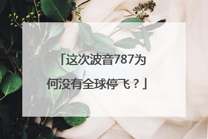 这次波音787为何没有全球停飞？