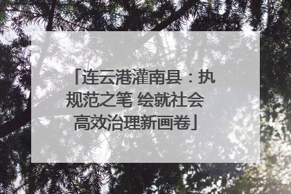 连云港灌南县：执规范之笔 绘就社会高效治理新画卷
