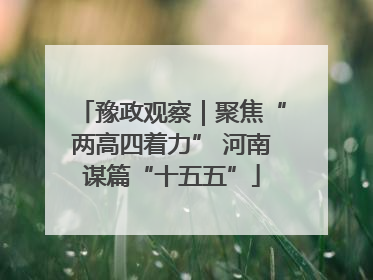 豫政观察｜聚焦“两高四着力” 河南谋篇“十五五”