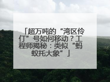 超万吨的“湾区伶仃”号如何移动？工程师揭秘：类似“蚂蚁托大象”