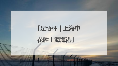 足协杯｜上海申花胜上海海港