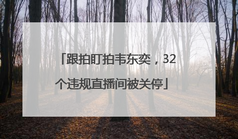 跟拍盯拍韦东奕，32个违规直播间被关停