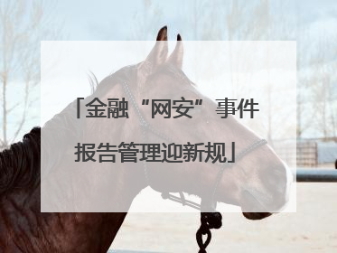 金融“网安”事件报告管理迎新规