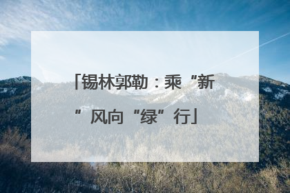 锡林郭勒：乘“新”风向“绿”行