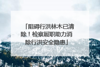 阻碍行洪林木已清除！检察履职助力消除行洪安全隐患