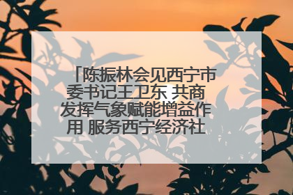 陈振林会见西宁市委书记王卫东 共商发挥气象赋能增益作用 服务西宁经济社会高质量发展