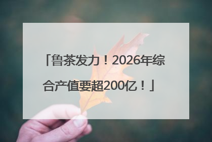 鲁茶发力！2026年综合产值要超200亿！