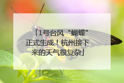 1号台风“蝴蝶”正式生成！杭州接下来的天气很复杂
