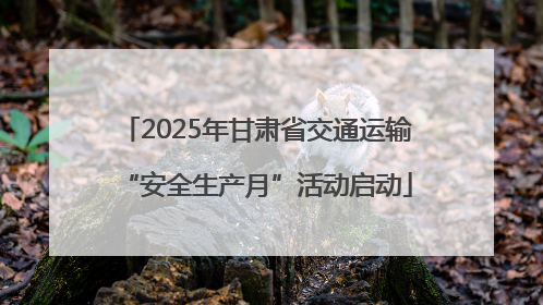 2025年甘肃省交通运输“安全生产月”活动启动