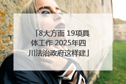 8大方面 19项具体工作 2025年四川法治政府这样建