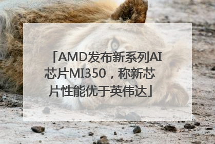 AMD发布新系列AI芯片MI350，称新芯片性能优于英伟达
