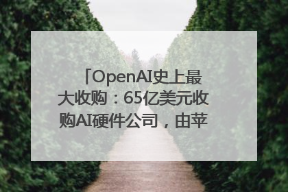 OpenAI史上最大收购：65亿美元收购AI硬件公司，由苹果前设计总监创办