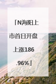N海阳上市首日开盘上涨186.96%