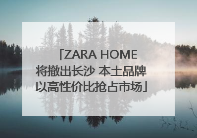 ZARA HOME将撤出长沙 本土品牌以高性价比抢占市场